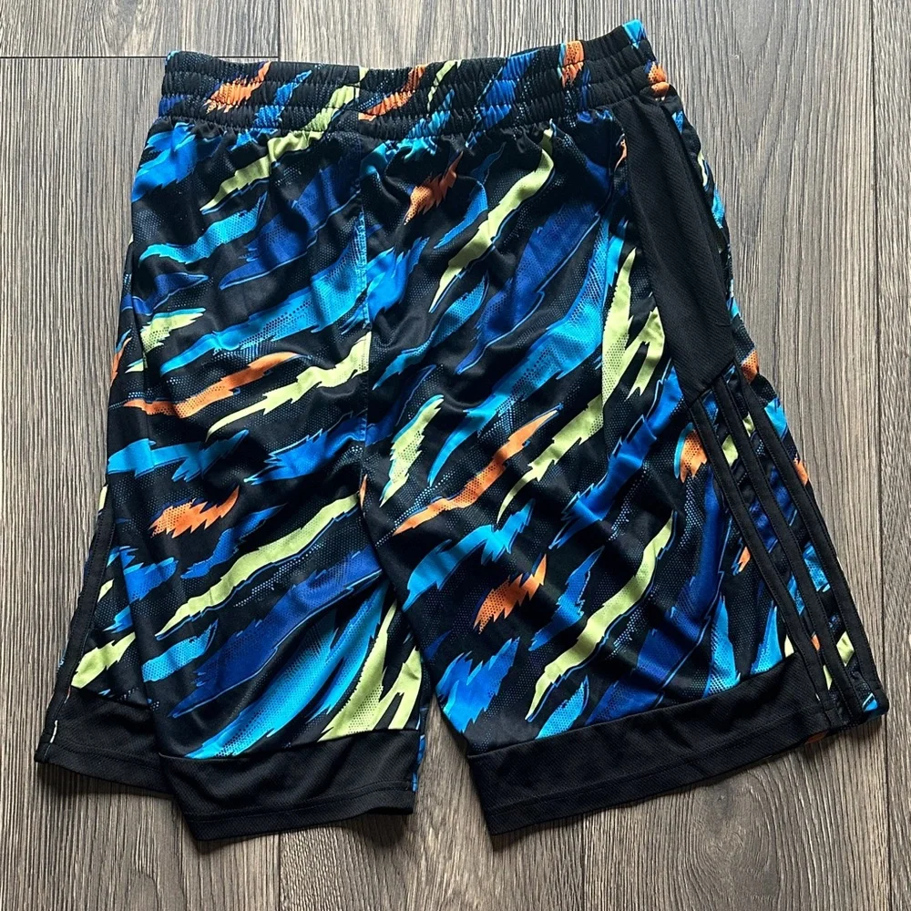 adidas Kids Patterned Shorts - Black, Blue, Green, Orange - Picture 4 of 6
